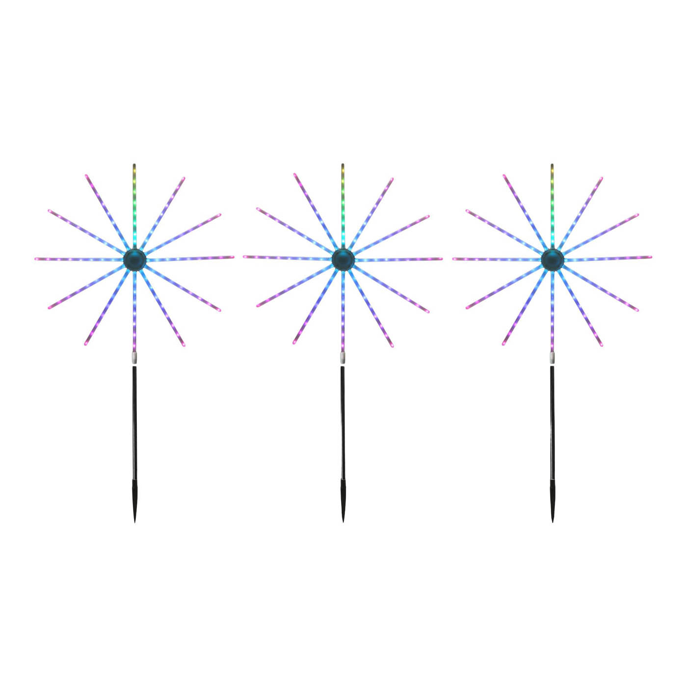 LED Garden Light Path Firework Freestanding Multicolour Festive Timer  (H)860mm - Image 8