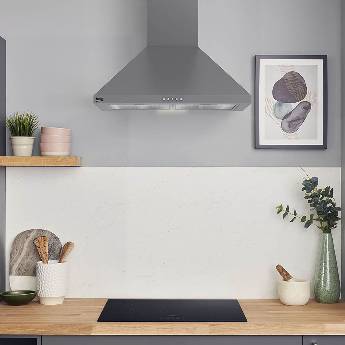 Beko Cooker Hood HCP61422XH 60cm Chimney Extractor Stainless Steel - Image 2