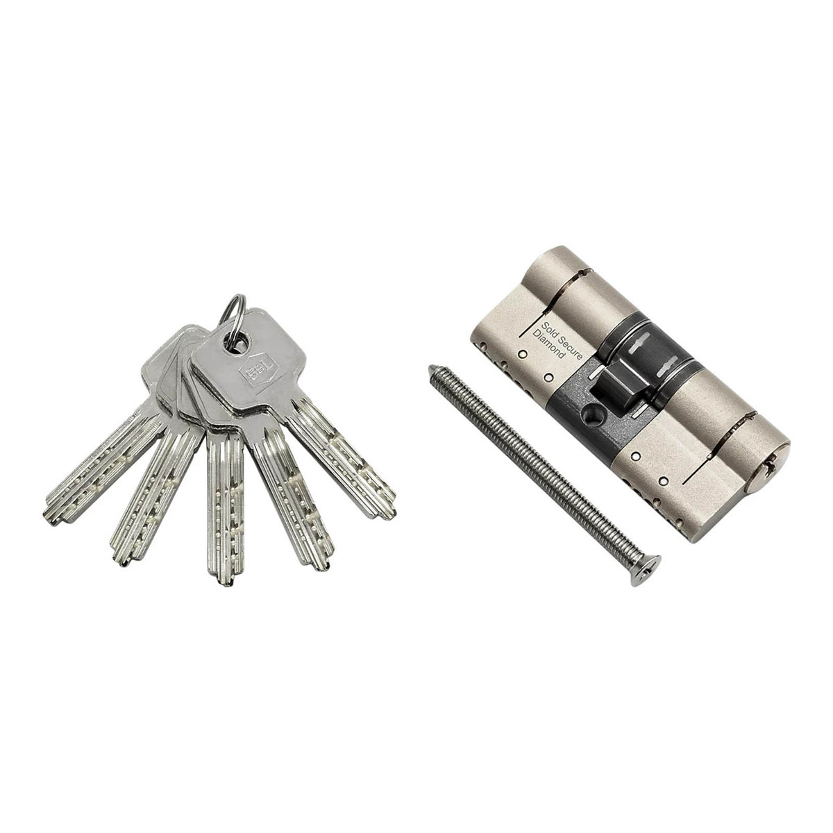 Smith & Locke Euro Cylinder Lock 3 Star Satin Nickel Plated 35/35 Fire Rated - Image 2