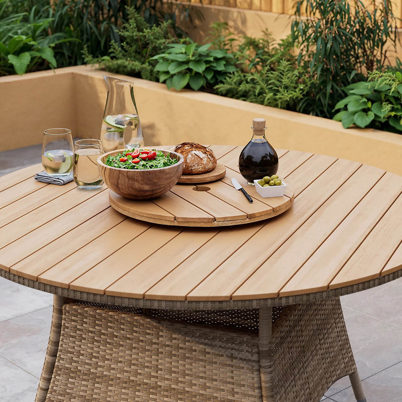 GoodHome Elos Lazy Susan Acacia Table Turntable Serving Tray 500mm - Image 4