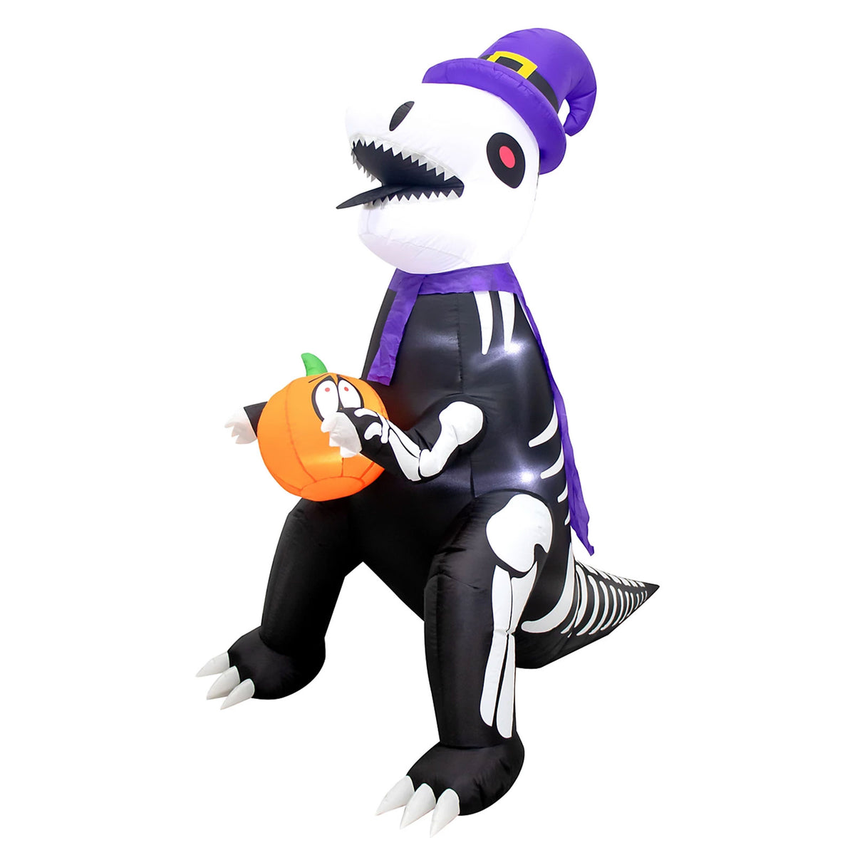 6ft Halloween Inflatable Dinosaur Skeleton LED Outdoor Decoration - Image 2