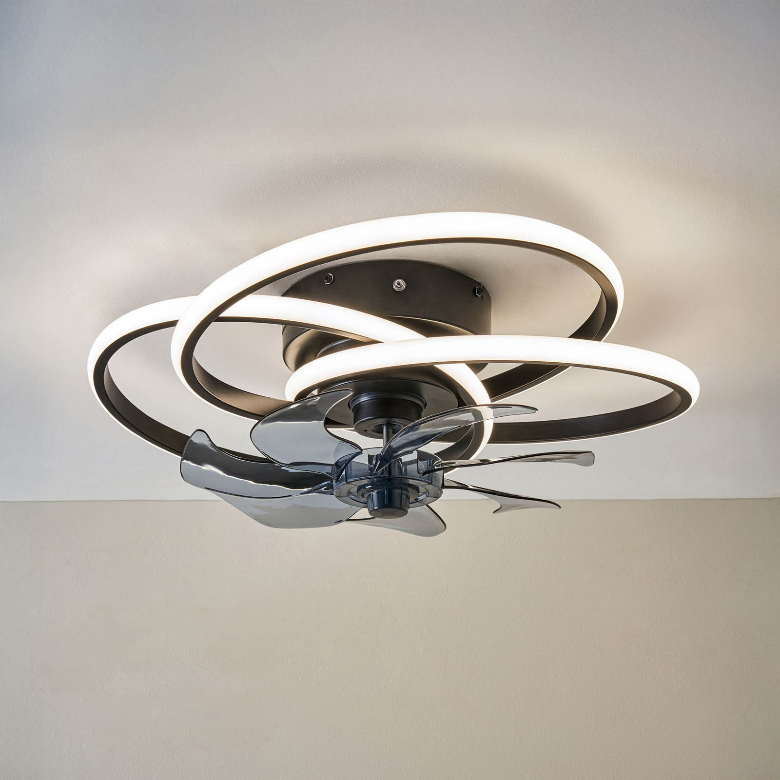 BHS LED Ceiling Fan Light Modern Remote control Black Warm White to Cool White - Image 4