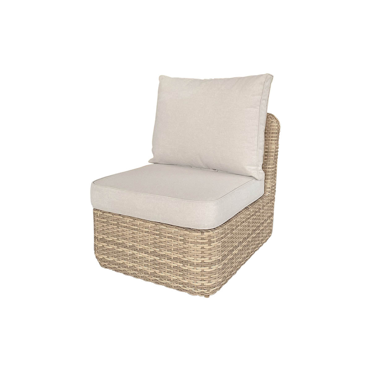 Rattan Garden Set 6 Seater Modular Outdoor Patio Dining Furniture Beige - Image 10