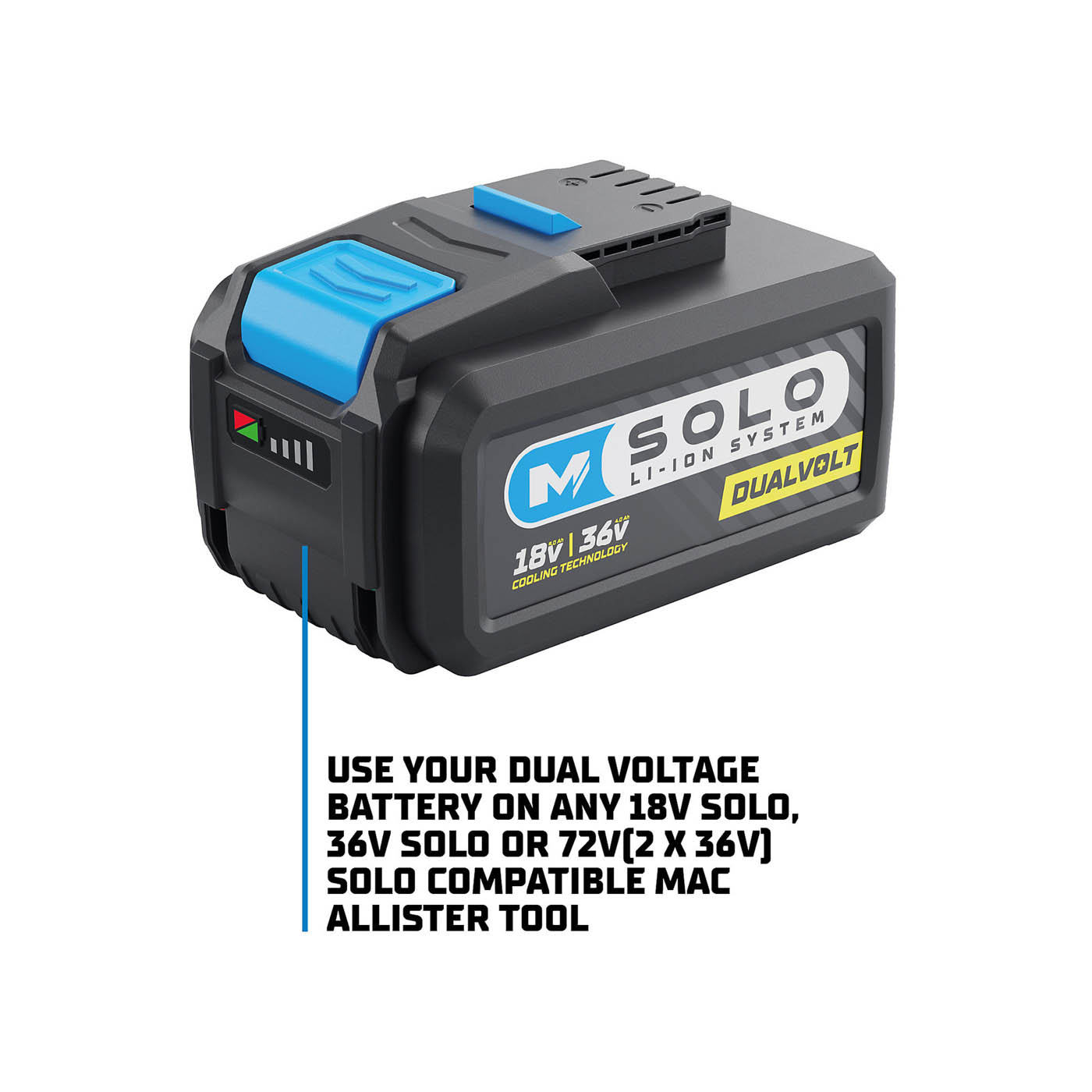 Mac Allister Battery SOLO 18V/36V Dual Volt MCT1239BAT Li-ion Cooling Technology - Image 2