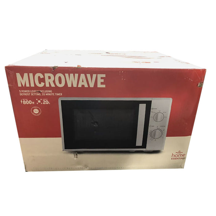 Manual Microwave White 20L 5 Power Levels 35min Timer Fits 25cm Plate 800W - Image 1