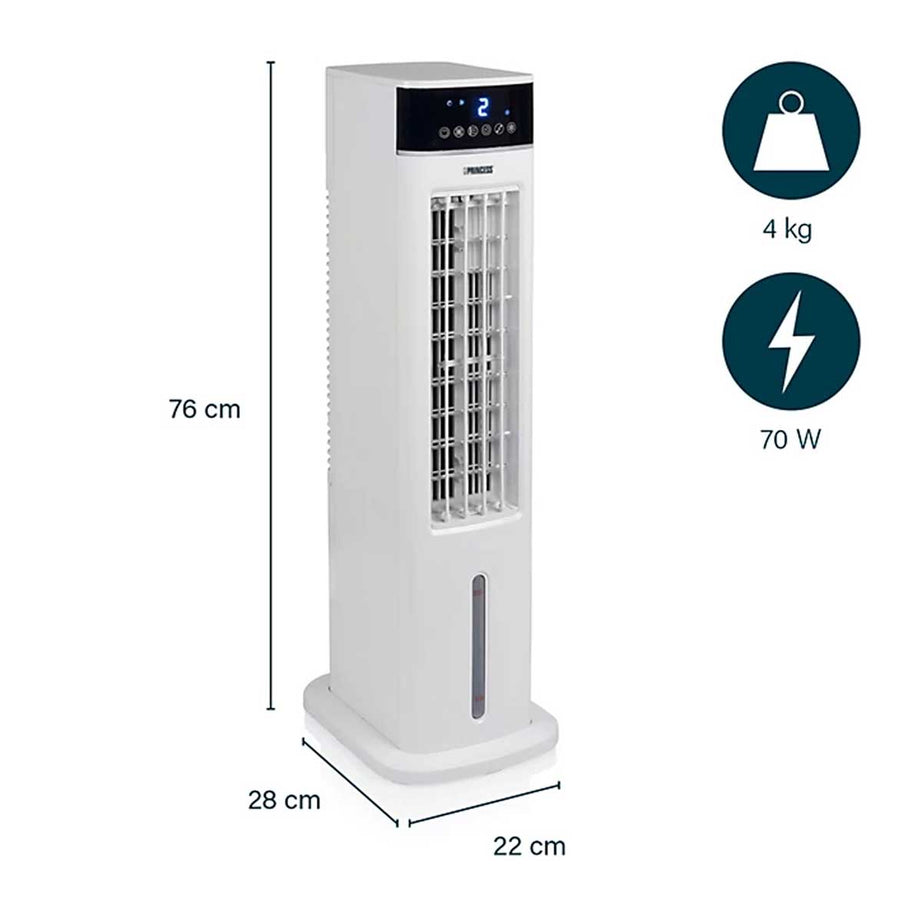Princess Fan Air Cooler Portable Smart White Remote Timer 3 Speed Oscillating - Image 2