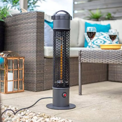 Garden Heater Tower Electric Portable IP54 Handle Outdoor Patio 65cm 1200W - Image 1