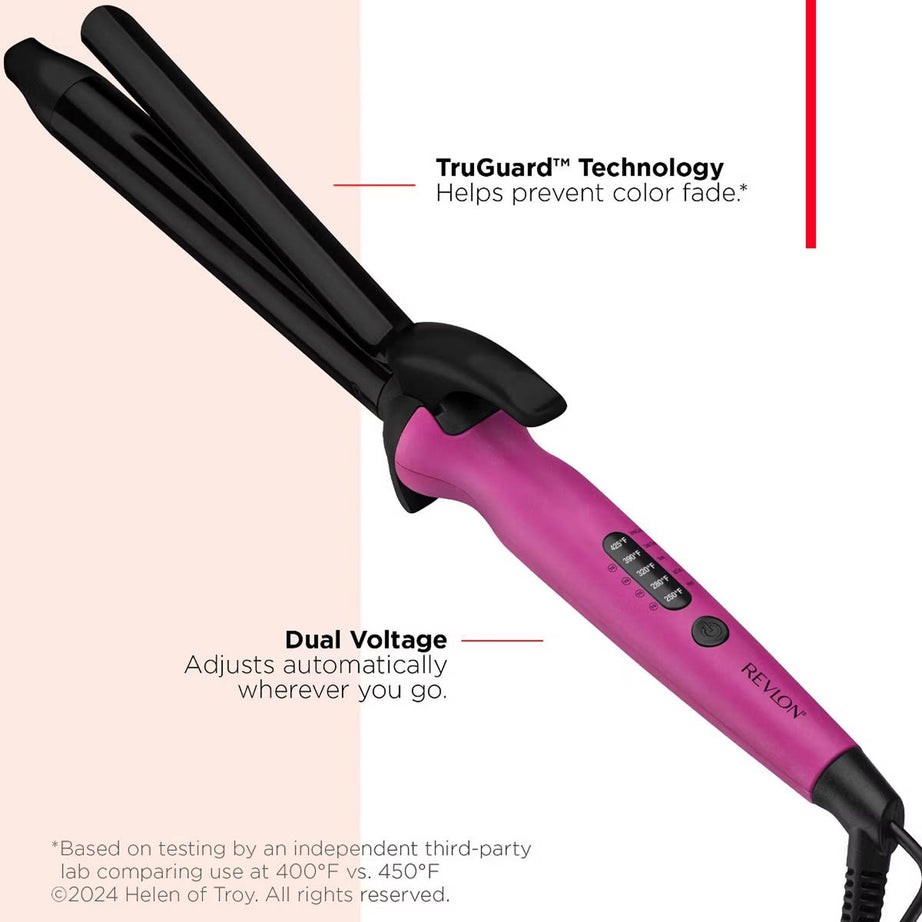 Revlon Ceramic Hair Curler 25mm Heat Precision Extra Long Barrel 5 Pre Settings - Image 3