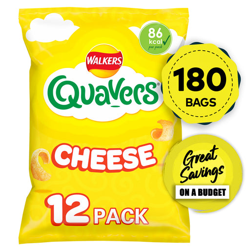 Walkers  Quavers Crisps Cheese Flavour Multipack Snacks 15 x 12 Bags - Image 1