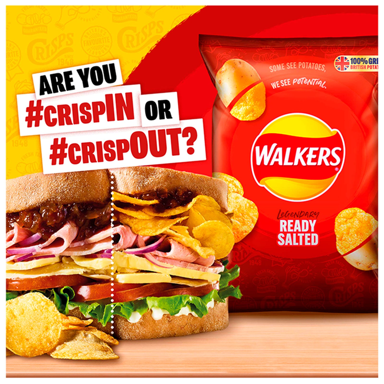 Walkers Crisps Ready Salted and Salt & Vinegar Variety Multipack Bundle 180x25g - Image 7
