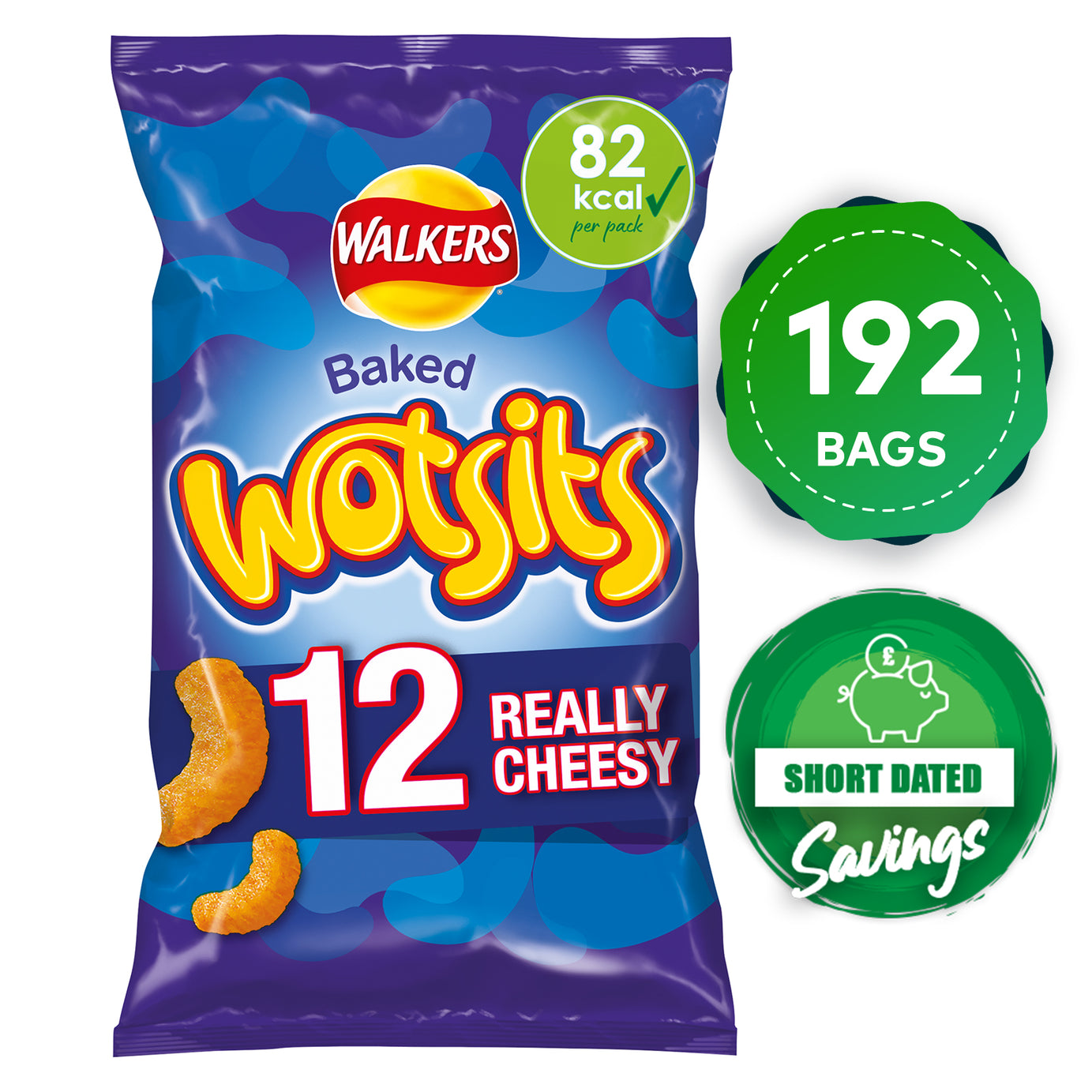 Walkers Crisps Wotsits Cheesy Snack Multipack Packs of 16 x 12 - Image 1