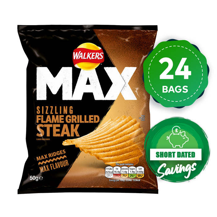 Walkers Max Crisps Sizzling Flame Grilled Steak Flavour 24 x 50g - Image 10