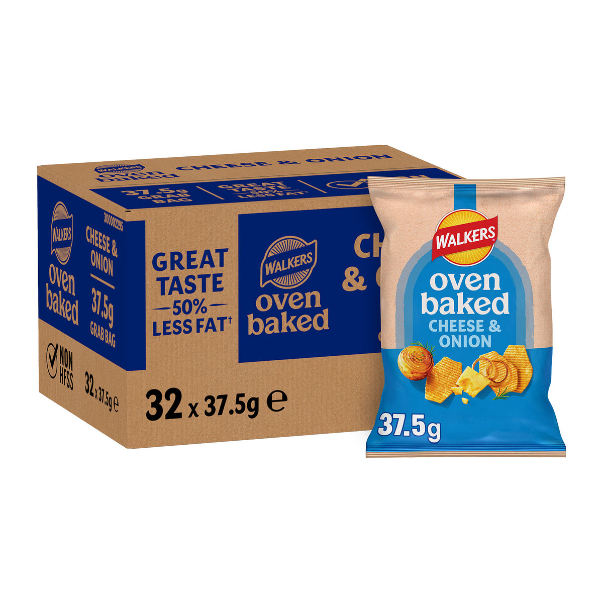 Walkers Baked Crisps Cheese & Onion Snack Sharing Lunch 32 x 37.5g - Image 2