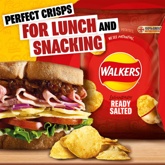 Walkers Crisps Ready Salted Lunch Sharing Snacks 6 Bags x 150g - Image 3