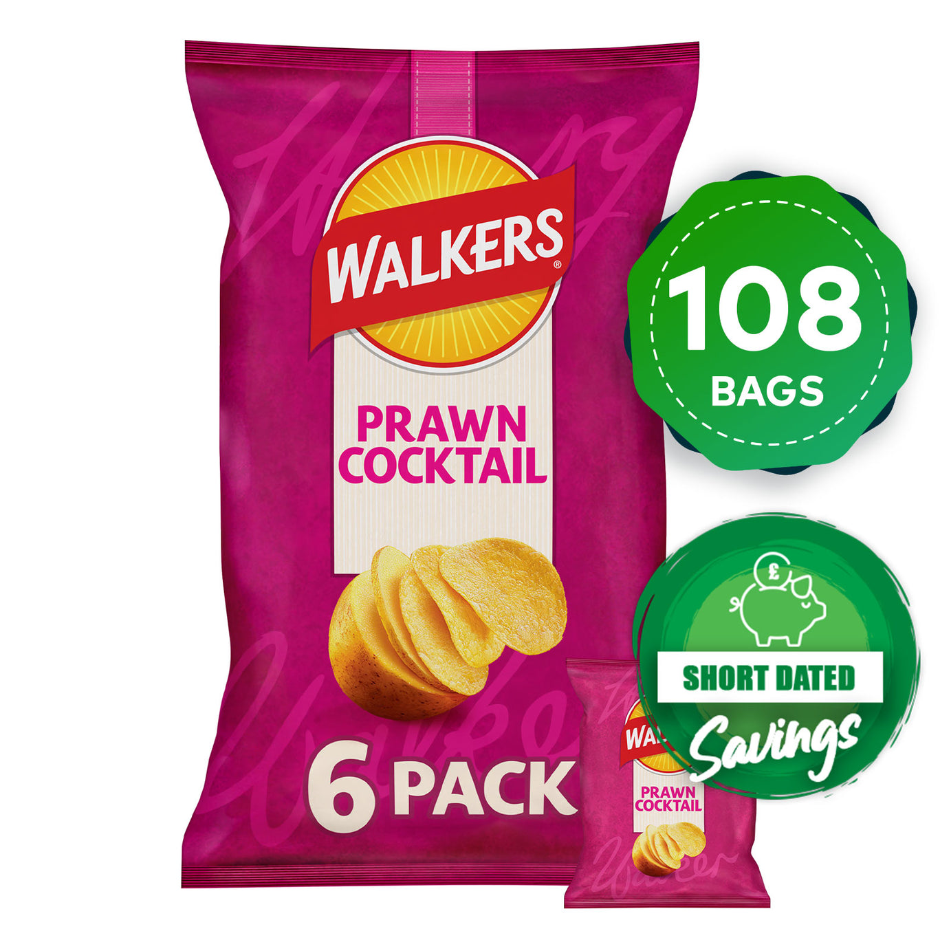 Walkers Crisps Prawn Cocktail Multipack Snacks 108 x 25g - Image 10