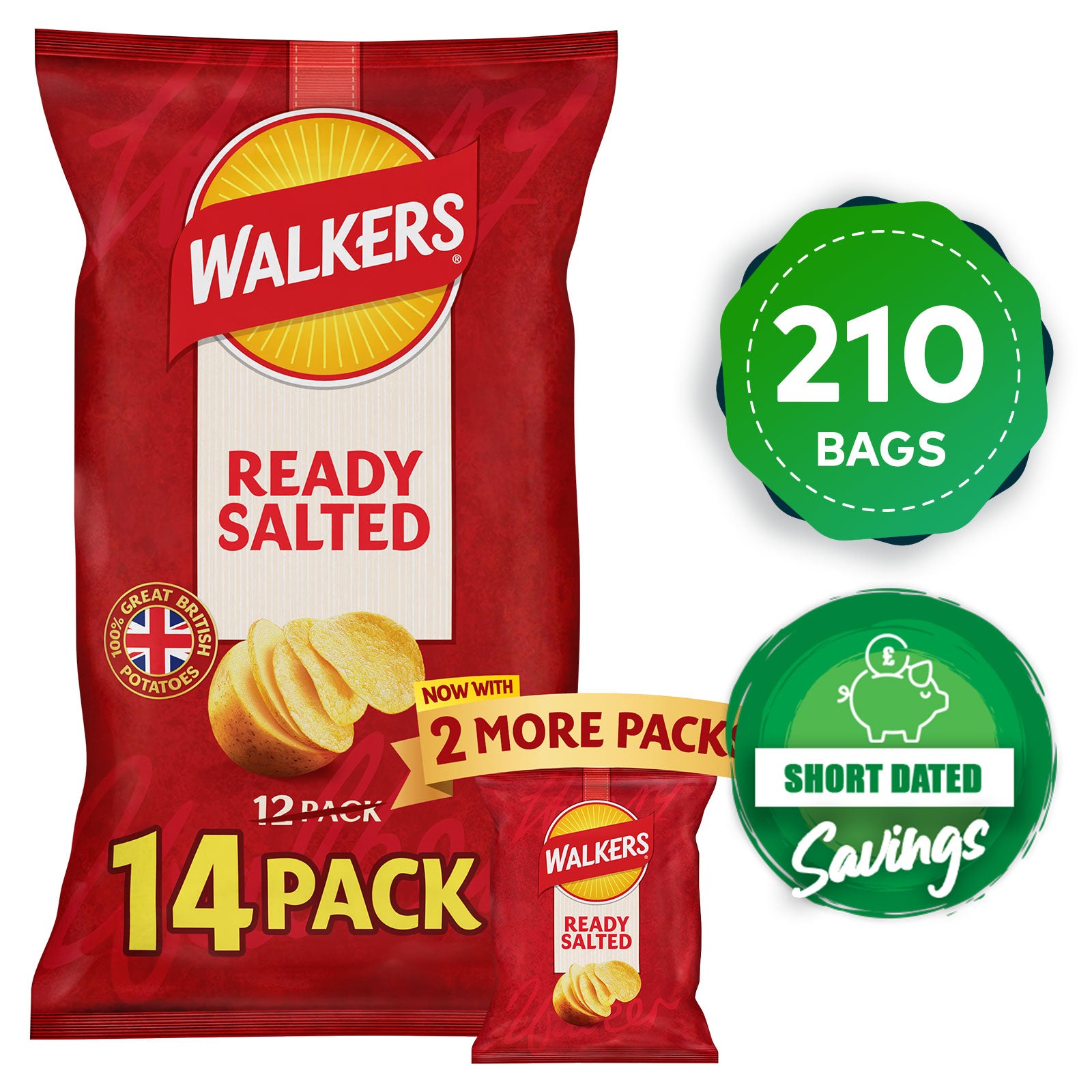 Walkers Crisps Ready Salted Multipack Sharing Snack 210 Bags x 25g - Image 10