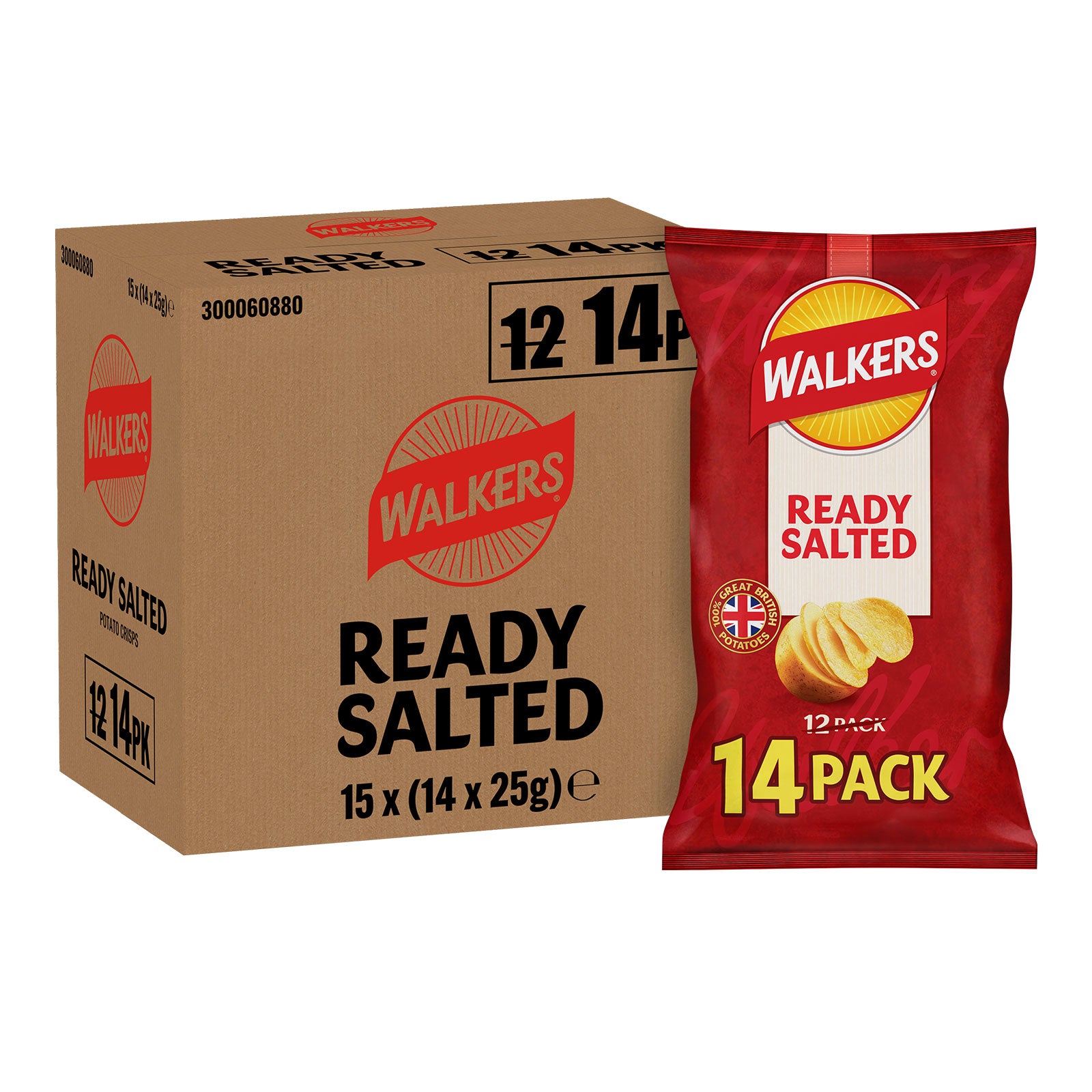 Walkers Crisps Ready Salted Multipack Sharing Snack 210 Bags x 25g - Image 2