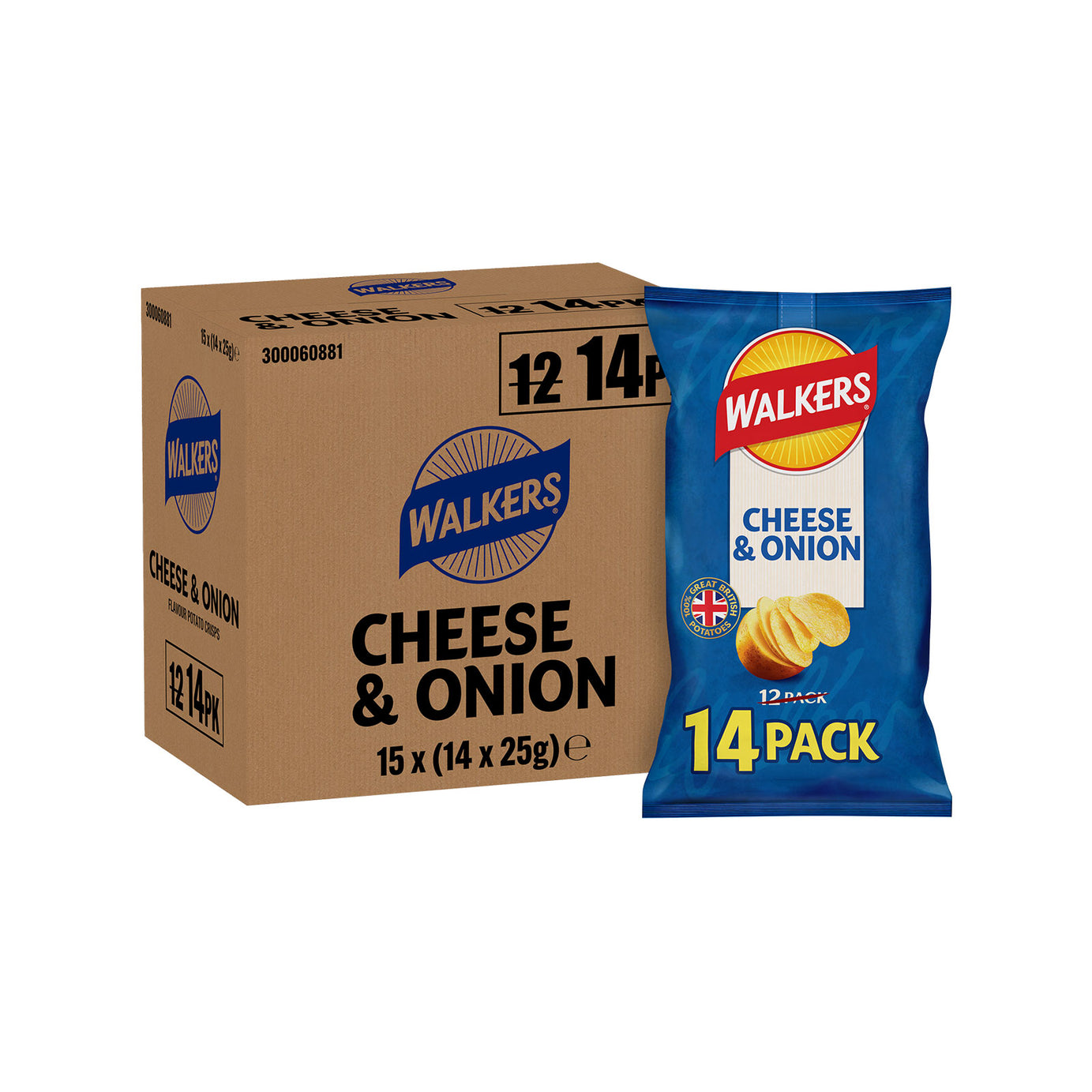 Walkers Crisps Cheese Onion Multipack Sharing Snacks 210 Bags x 25g - Image 2