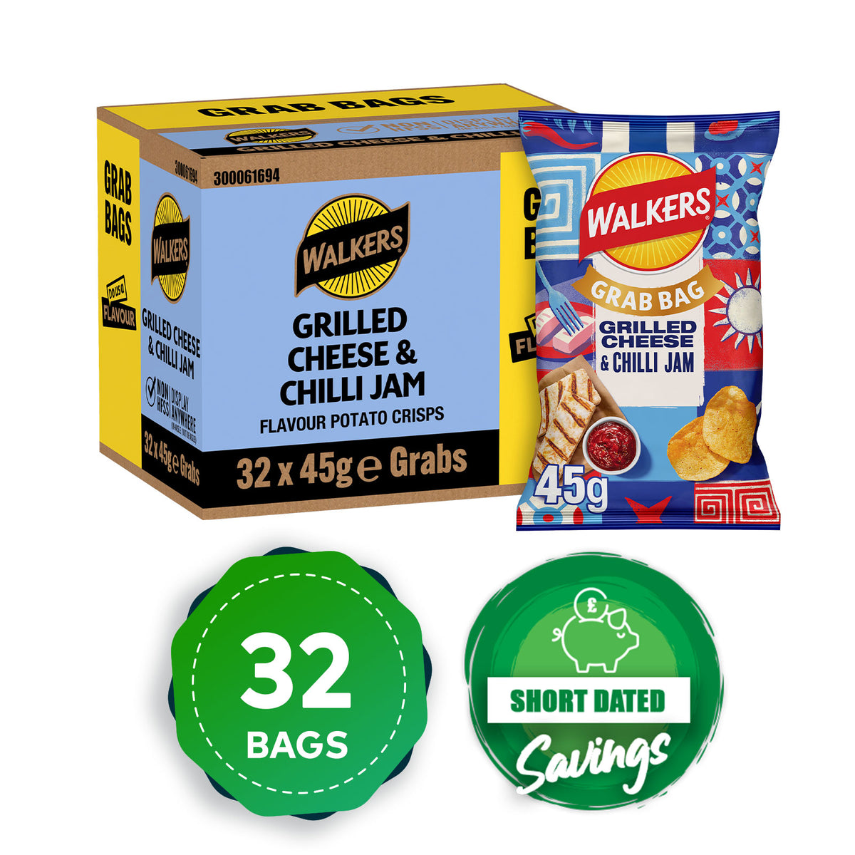 Walkers Crisps Grilled Cheese & Chilli Jam Grab Bag 32 x 45g - Image 10