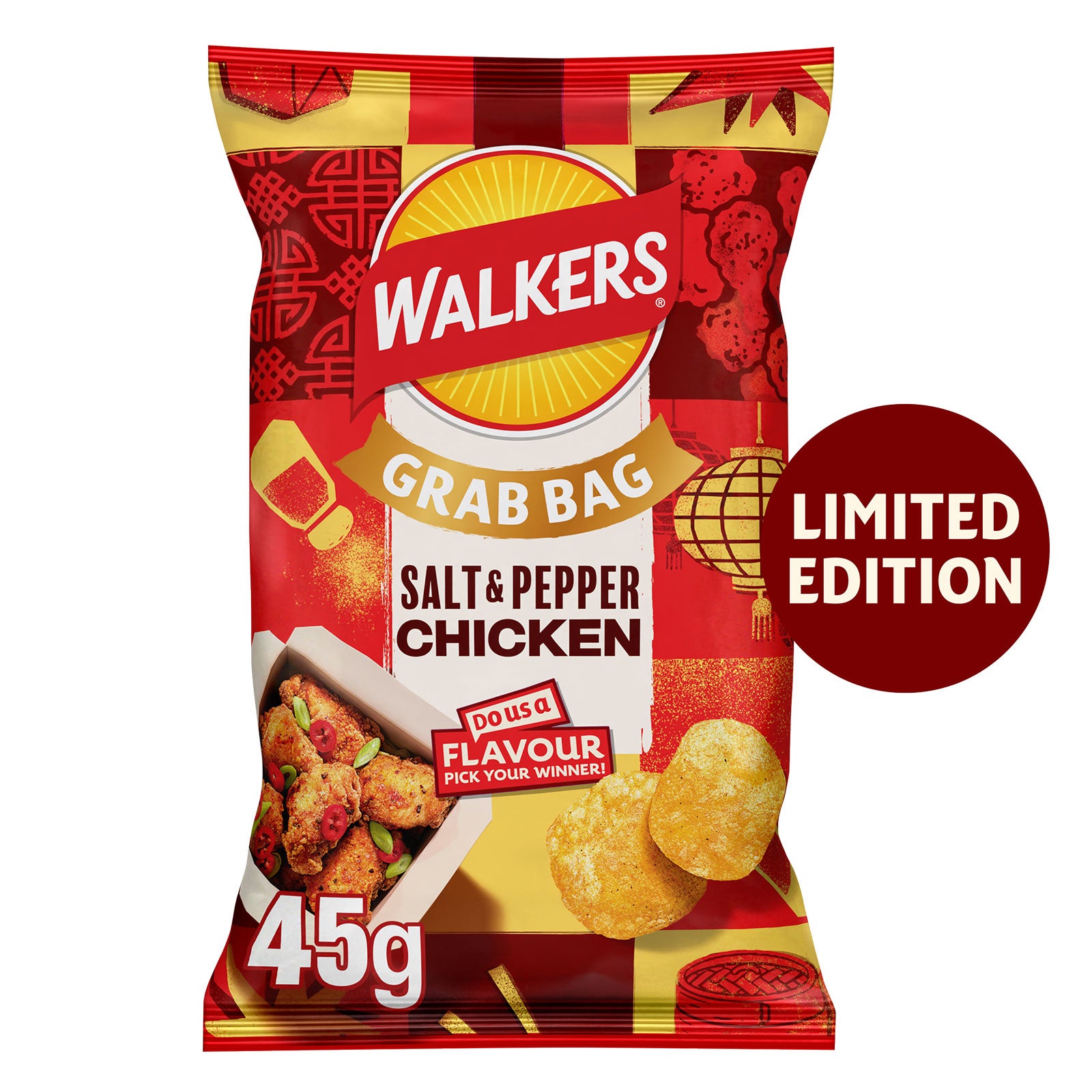 Walkers Crisps Salt & Pepper Chicken Grab Bag 32 x 45g - Image 2