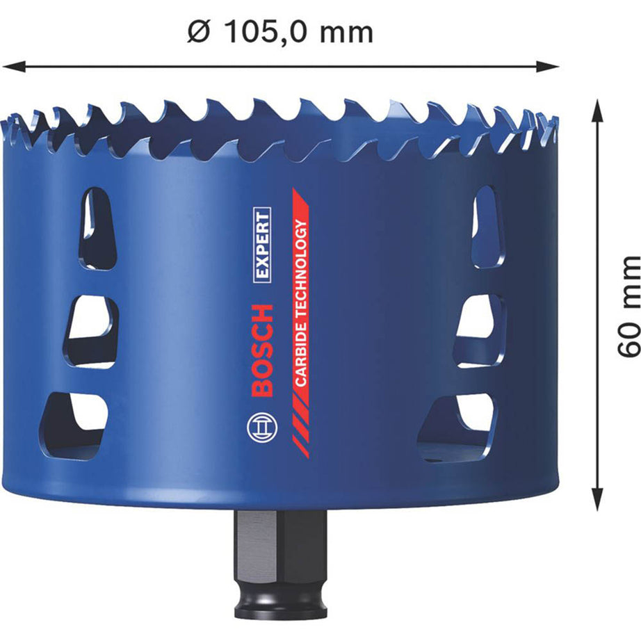 Bosch Holesaw Expert Heavy Duty Drill Bit Metal Wood Plastic 105x 60mm - Image 5