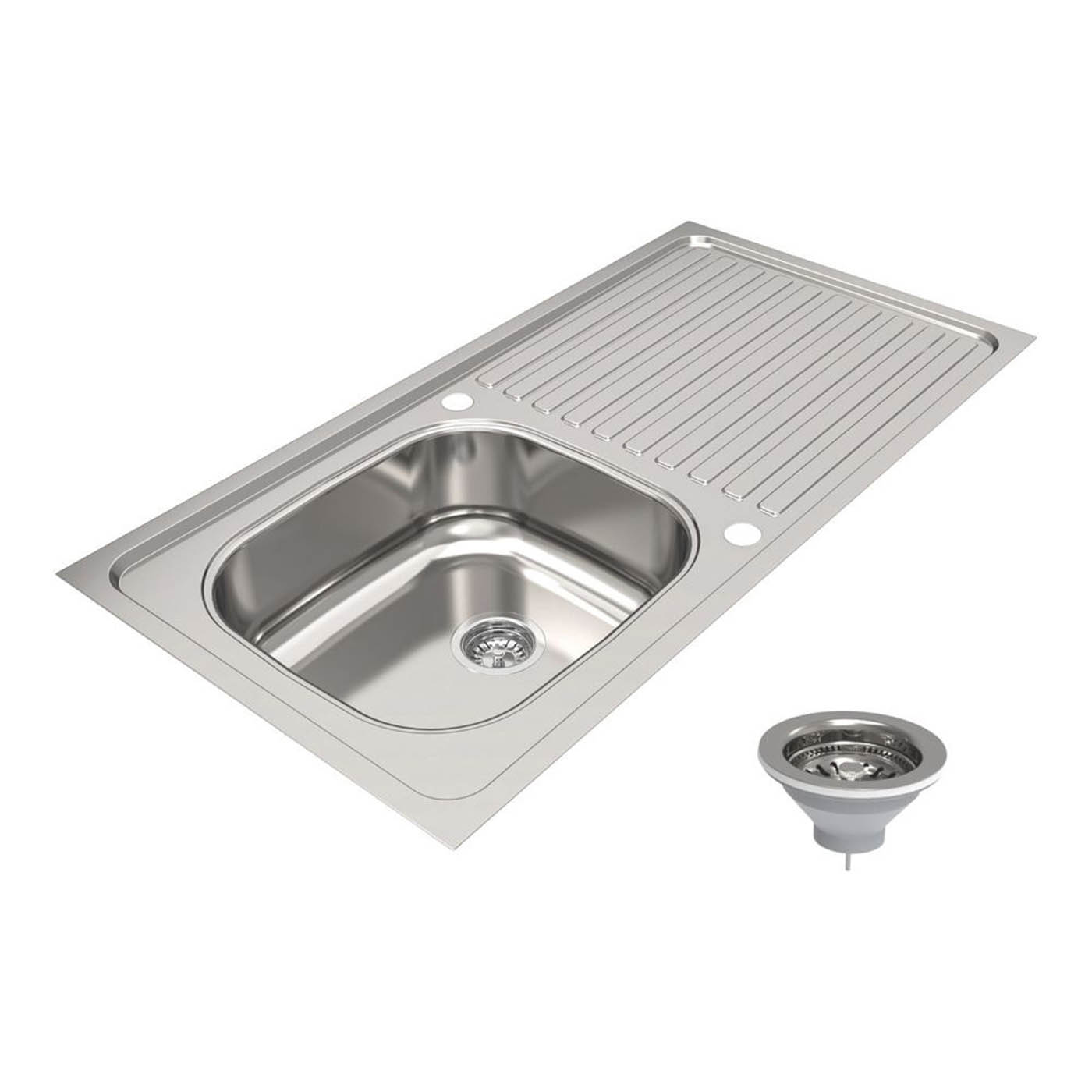 Utility 1 Bowl  Polished Stainless Steel Sink 1000mm x 500mm - Image 1