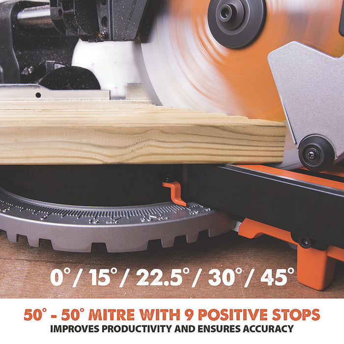 Evolution Mitre Saw Corded Single R255SMS 255mm Sliding Multi Material TCT Blade - Image 5