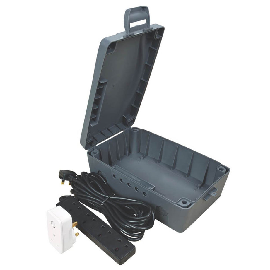 BG Electrical Boxes Kit Outdoor P54 Weatherproof Lockable Side Knockout Grey - Image 1