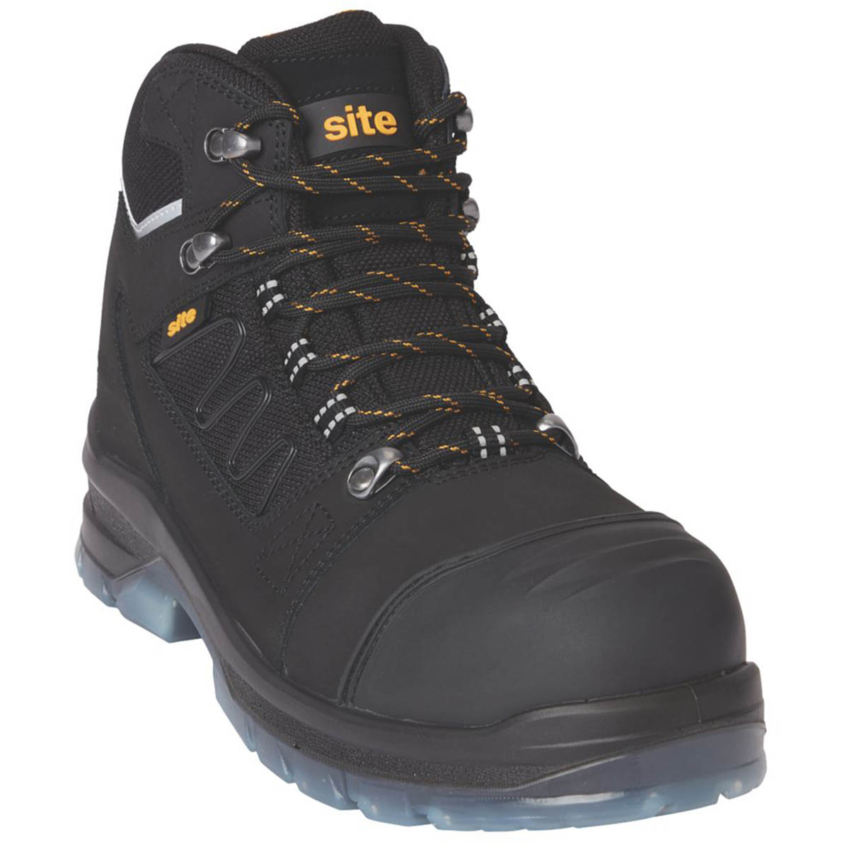 Site Safety Boots Men's Standard Fit Black Leather Waterproof Steel Toe Size 9 - Image 1