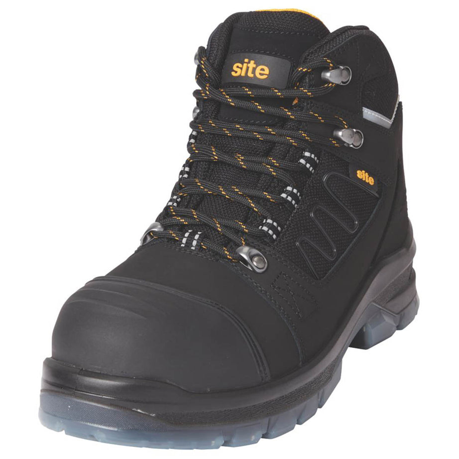 Site Safety Boots Men's Standard Fit Black Leather Waterproof Steel Toe Size 9 - Image 2