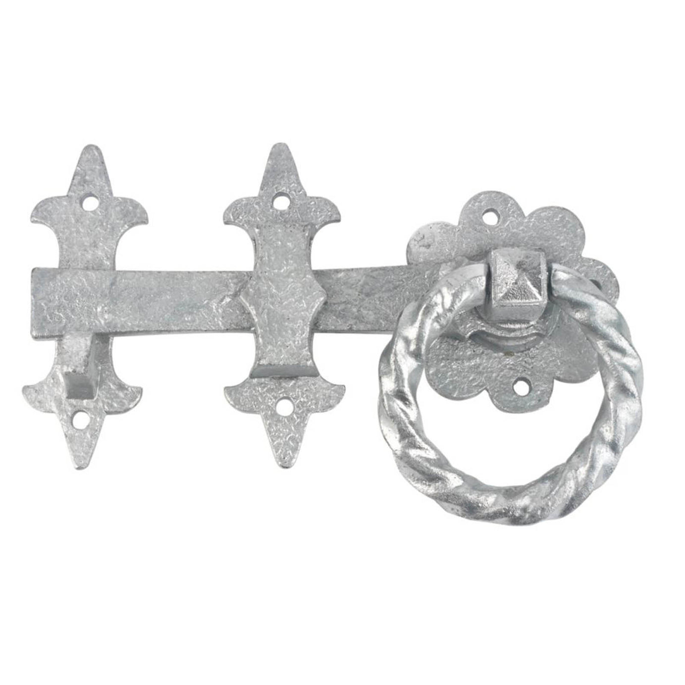 GateMate Ornamental Ring Gate Latch Silver 250mm - Image 1
