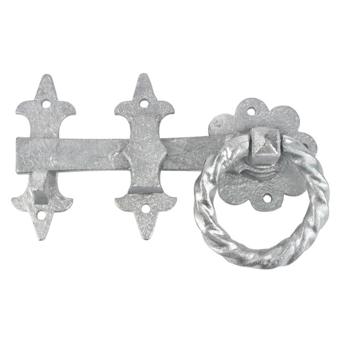 GateMate Ornamental Ring Gate Latch Silver 250mm - Image 1