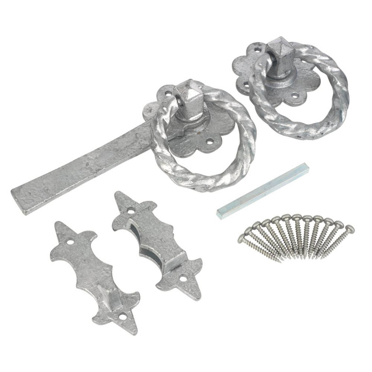 GateMate Ornamental Ring Gate Latch Silver 250mm - Image 2