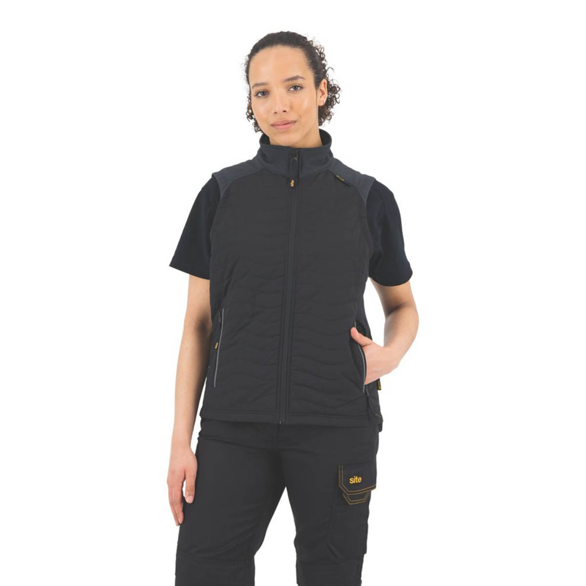 Site Body Warmer Women's Softshell Fleece Black Zipped Water-Repellent Size 14 - Image 3