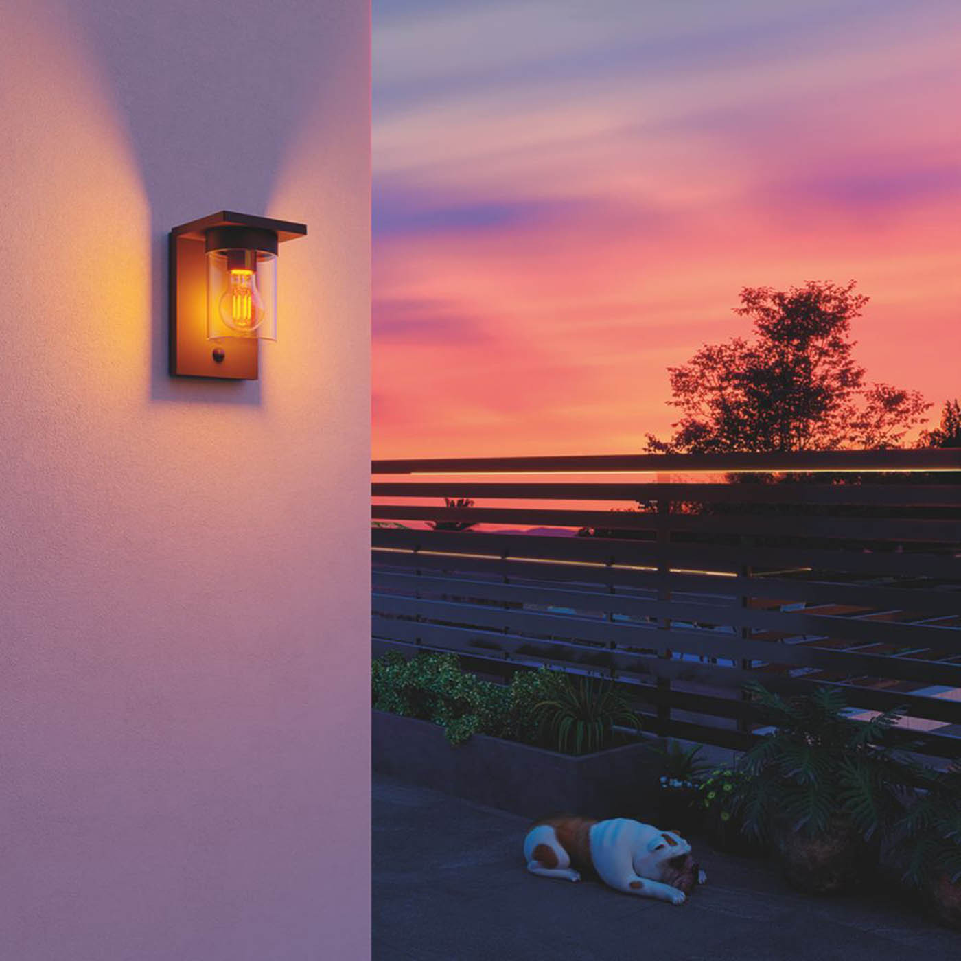 Calex Outdoor Solar Wall Light LED With PIR Sensor Rechargeable Black Modern - Image 4