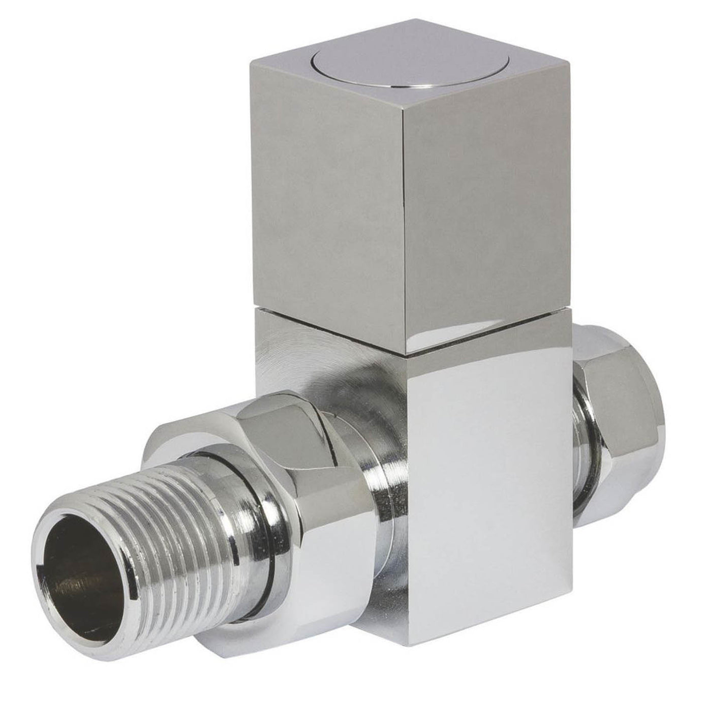 Towelrads Radiator Valve Lockshield Designer Straight 15mm x 1/2" Chrome 2 Pack - Image 2