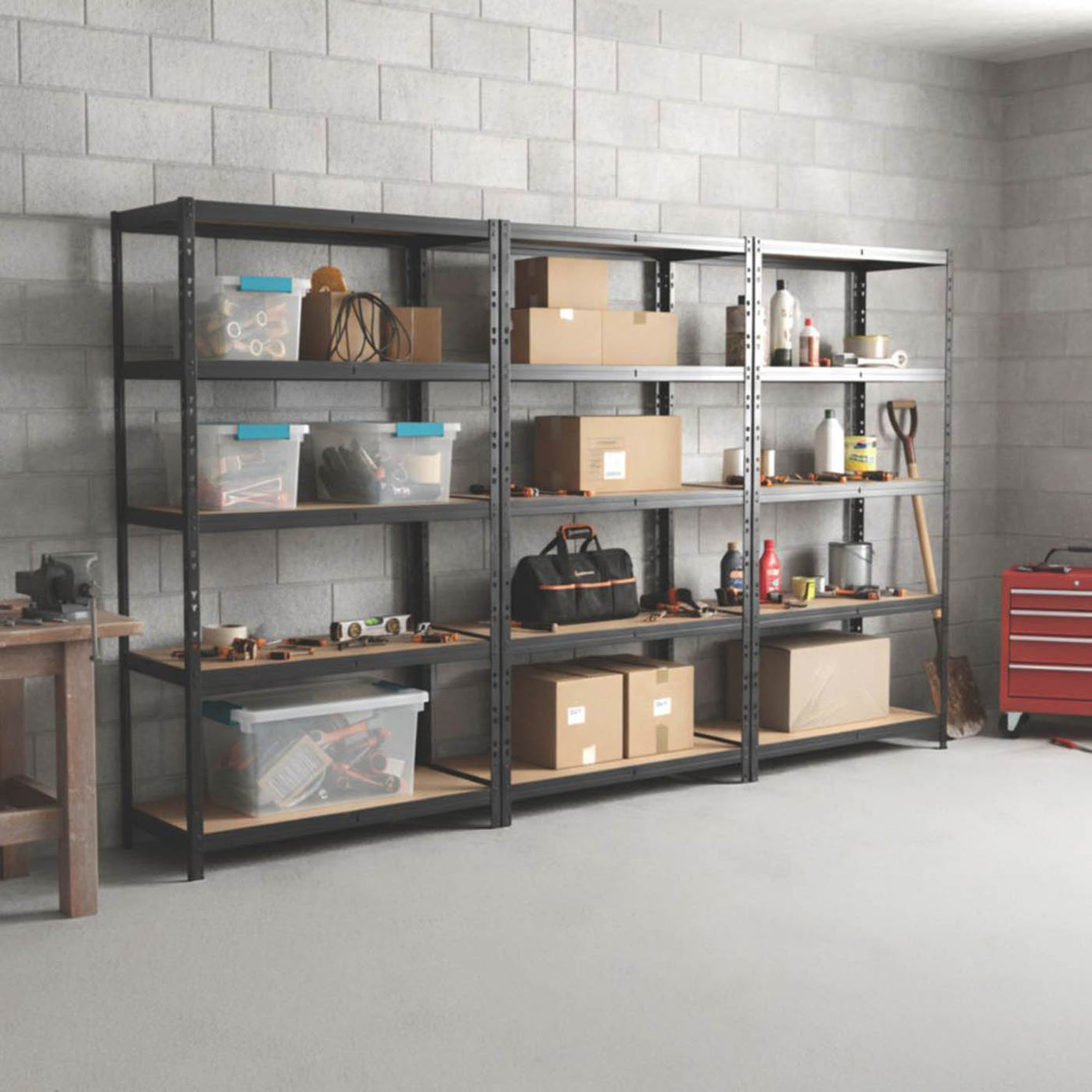 Essentials  5-Tier Metal Garage Shelving Unit 1200mm x 400mm x 1800mm - Image 5