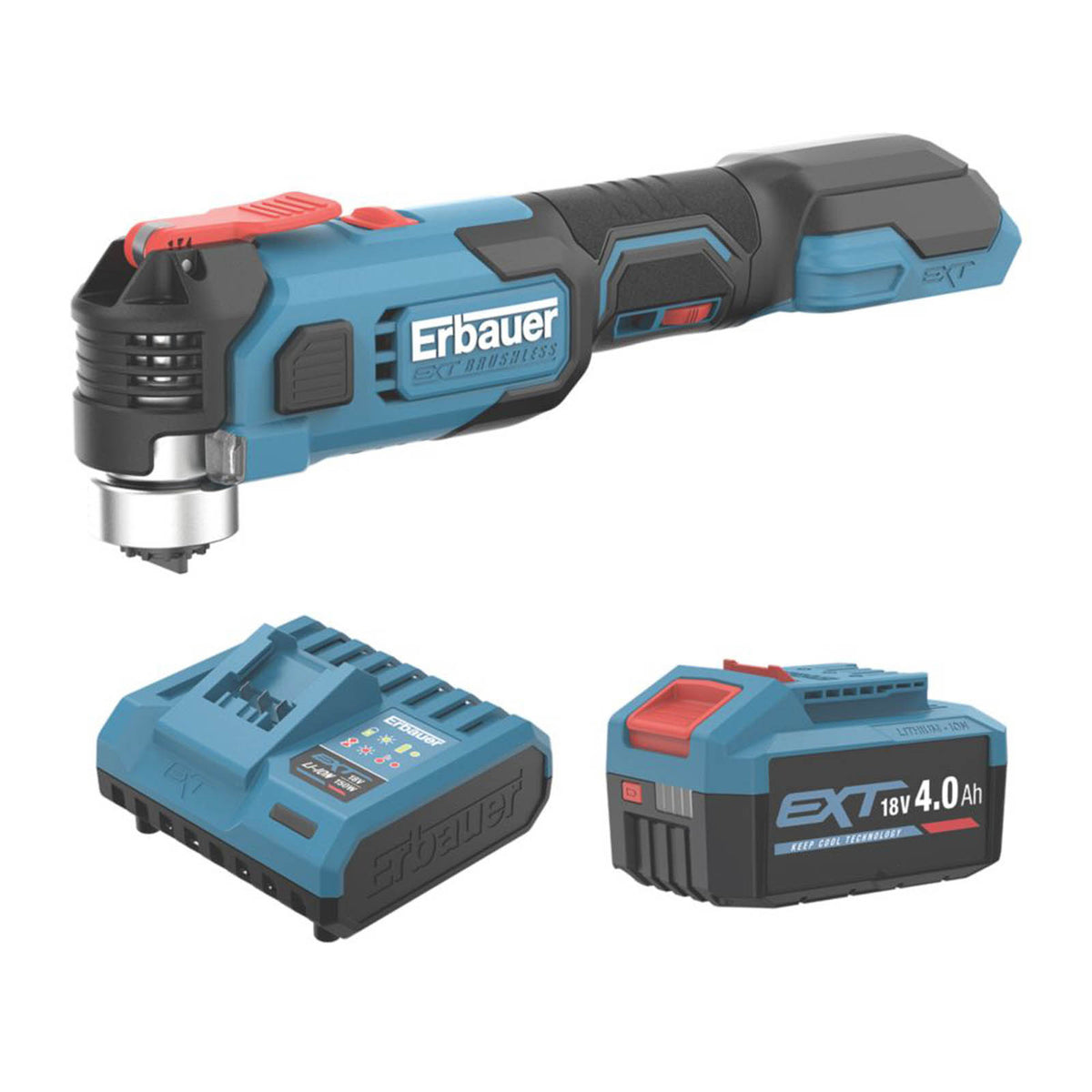 Erbauer Multi Tool Cordless 18V 1 x 4.0Ah Li-Ion ERI1080MLT Brushless Compact - Image 1