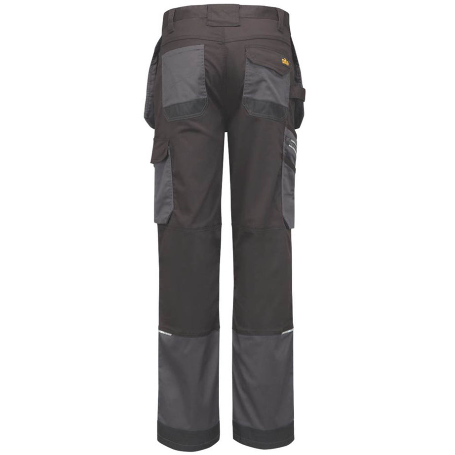 Site Work Trousers Mens Regular Fit Grey Black Stretch Multi Pockets 34"W 32"L - Image 3