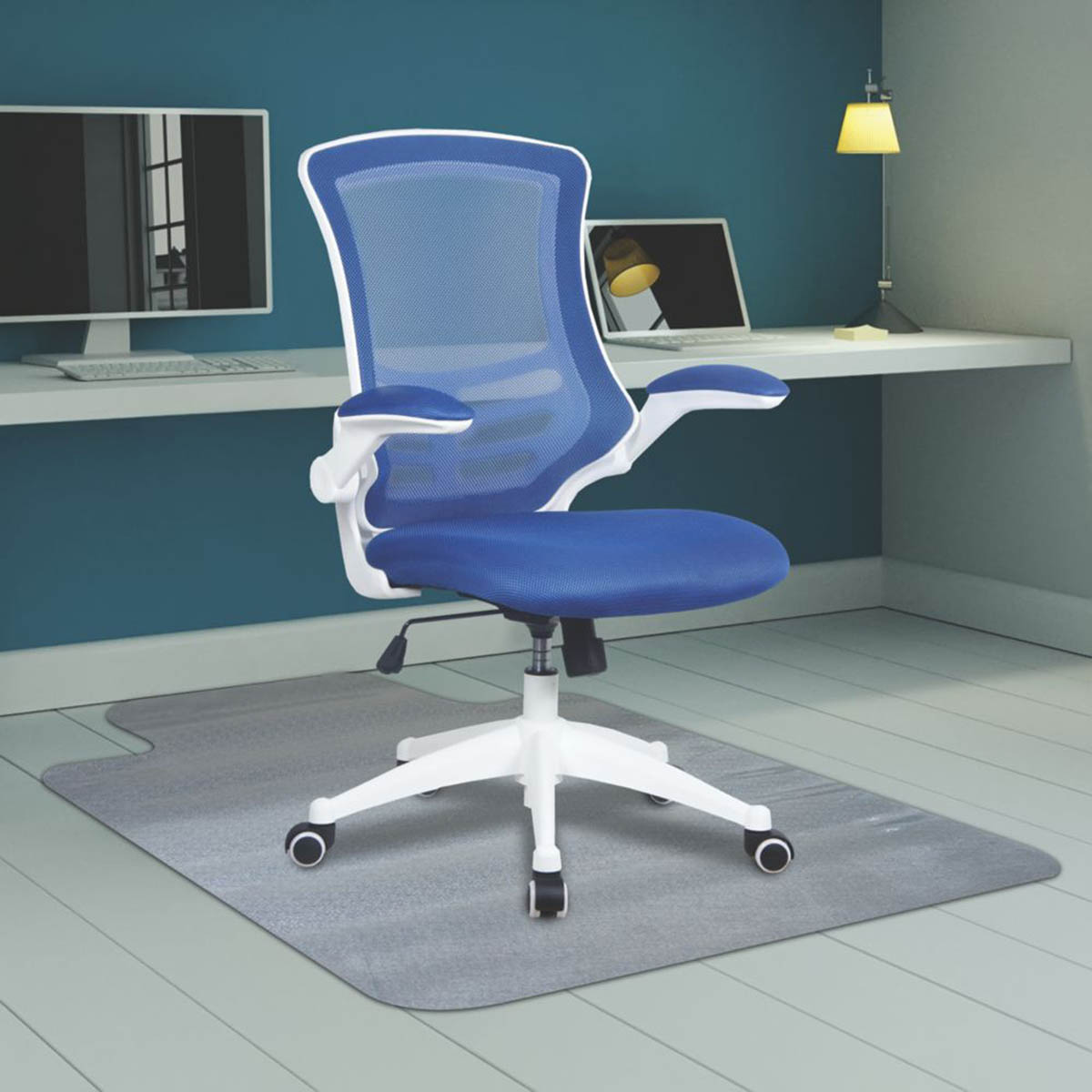 Office Chair Mat Floor Carpet Lipped Translucent Rectangular T2mm 1200 x 900mm - Image 2