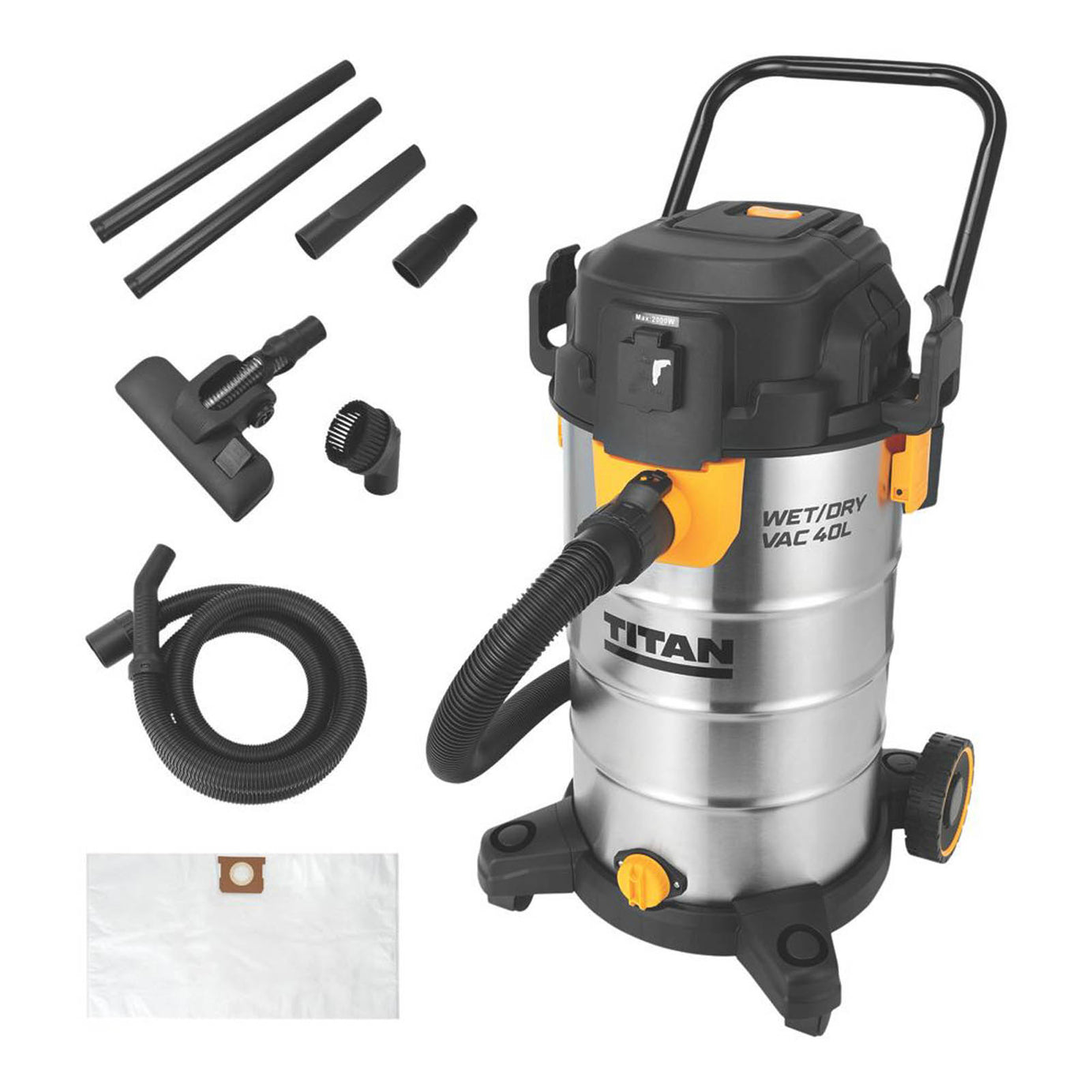 Titan TTB1353VAC 1400W 40Ltr  Wet & Dry Vacuum 220-240V - Image 2