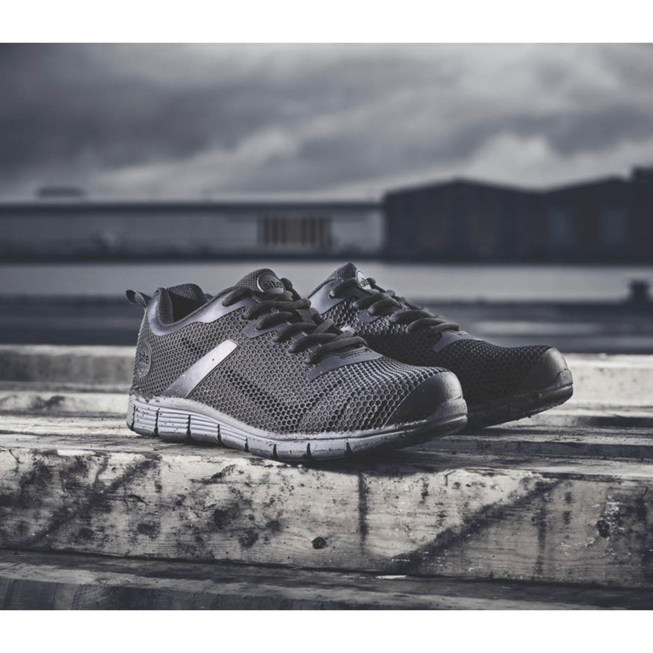 Site Safety Trainers Mens Wide Fit Black Lightweight Work Boots Steel Toe Size 4 - Image 3