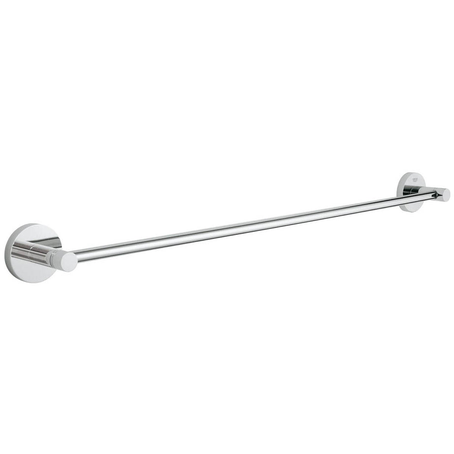 Bathroom Towel Holder Rail Metal Chrome Wall Mounted Modern Accessories 600mm - Image 1