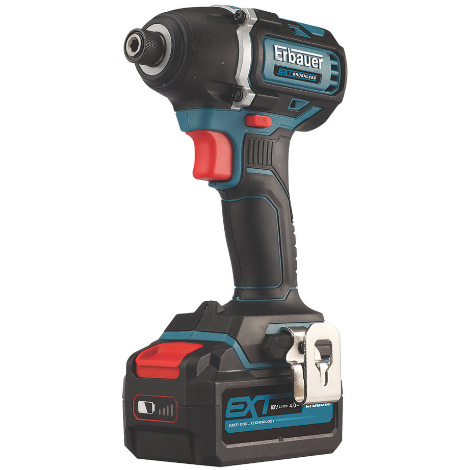Erbauer Cordless Impact Driver EID18-Li Brushless 18V 4.0Ah Li-Ion Carry Case - Image 1