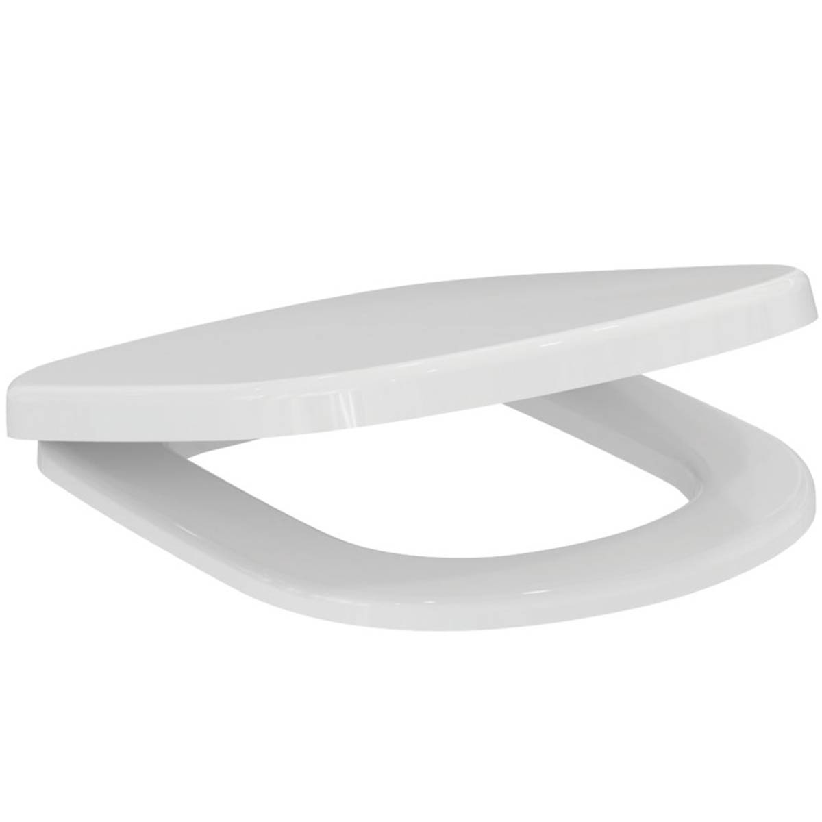 Toilet Seat White Plastic Soft Close Top Fix Bathroom WC Heavy Duty Contemporary - Image 2