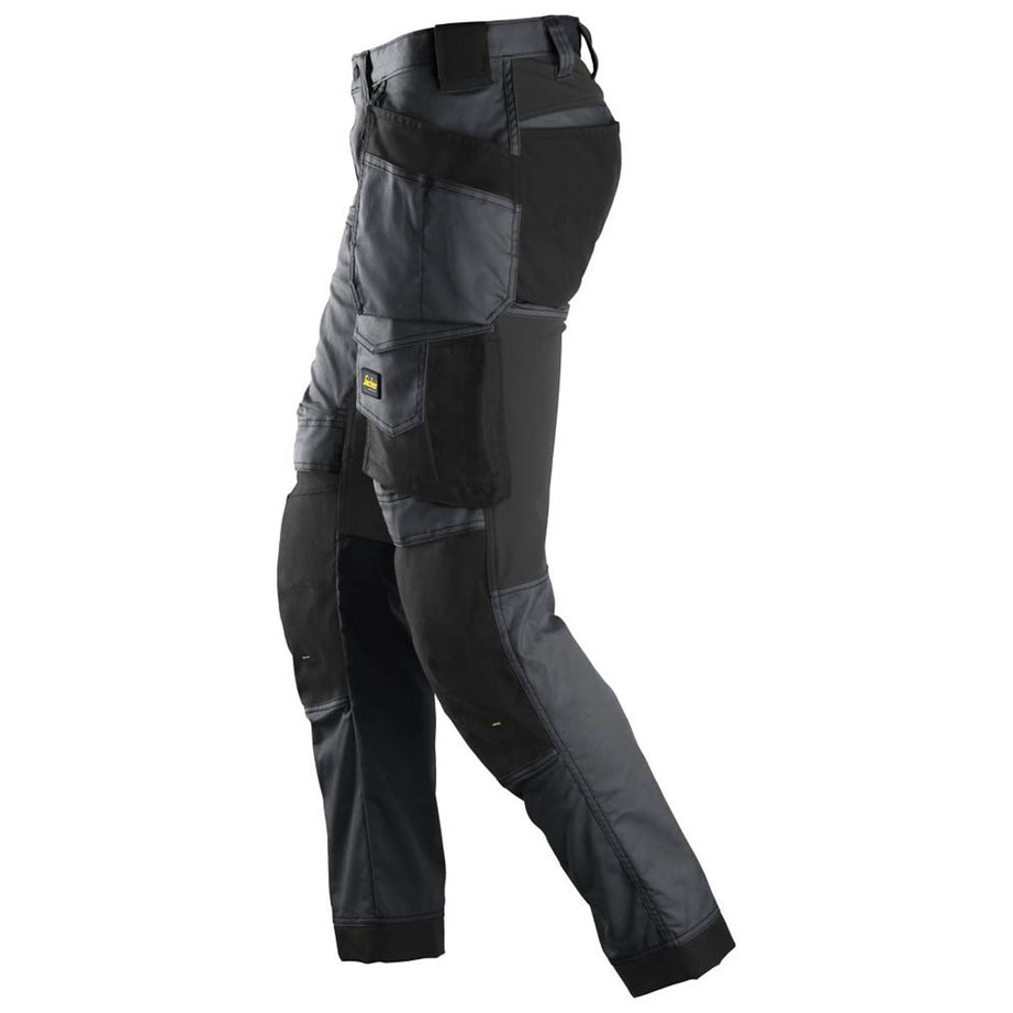 Snickers Mens Work Trousers Stretch Holster Pockets Slim Grey Black 35" W 30" L - Image 3