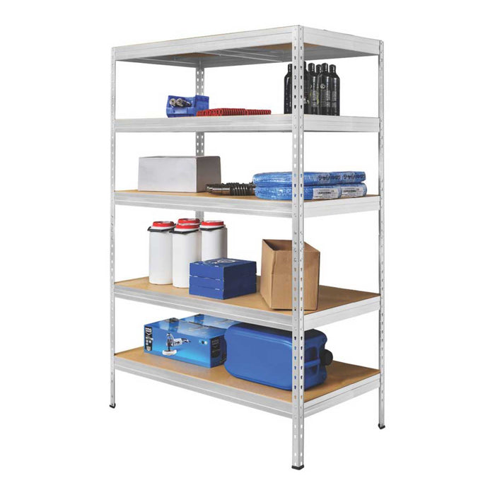 Shelving Unit 5 Tier Heavy Duty Galvanised Steel Garage Racking Storage Shelves - Image 2