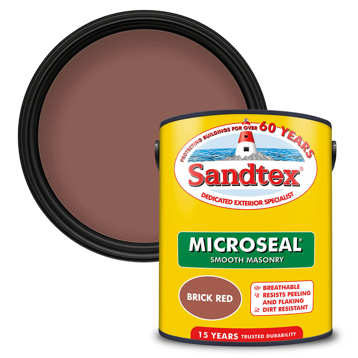 Sandtex Masonry Paint 5L Brick Red Ultra Smooth Exterior Weatherproof Outdoor - Image 7