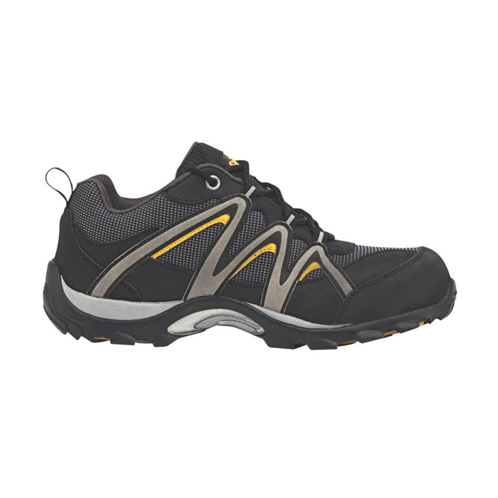 Site Safety Trainers Mens Standard Fit Black Leather Steel Toe Cap Size 7 - Image 3