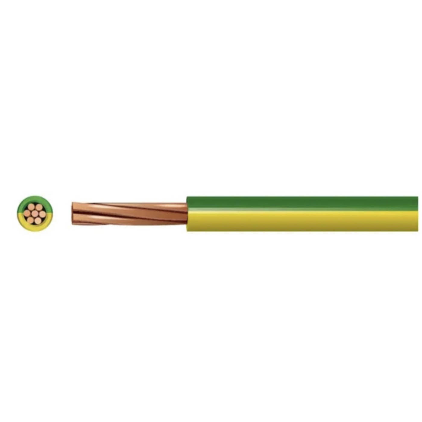 Pitacs Conduit  Cable 6491X10.0GY Single Core Green Yellow 10mm (L)50m - Image 1